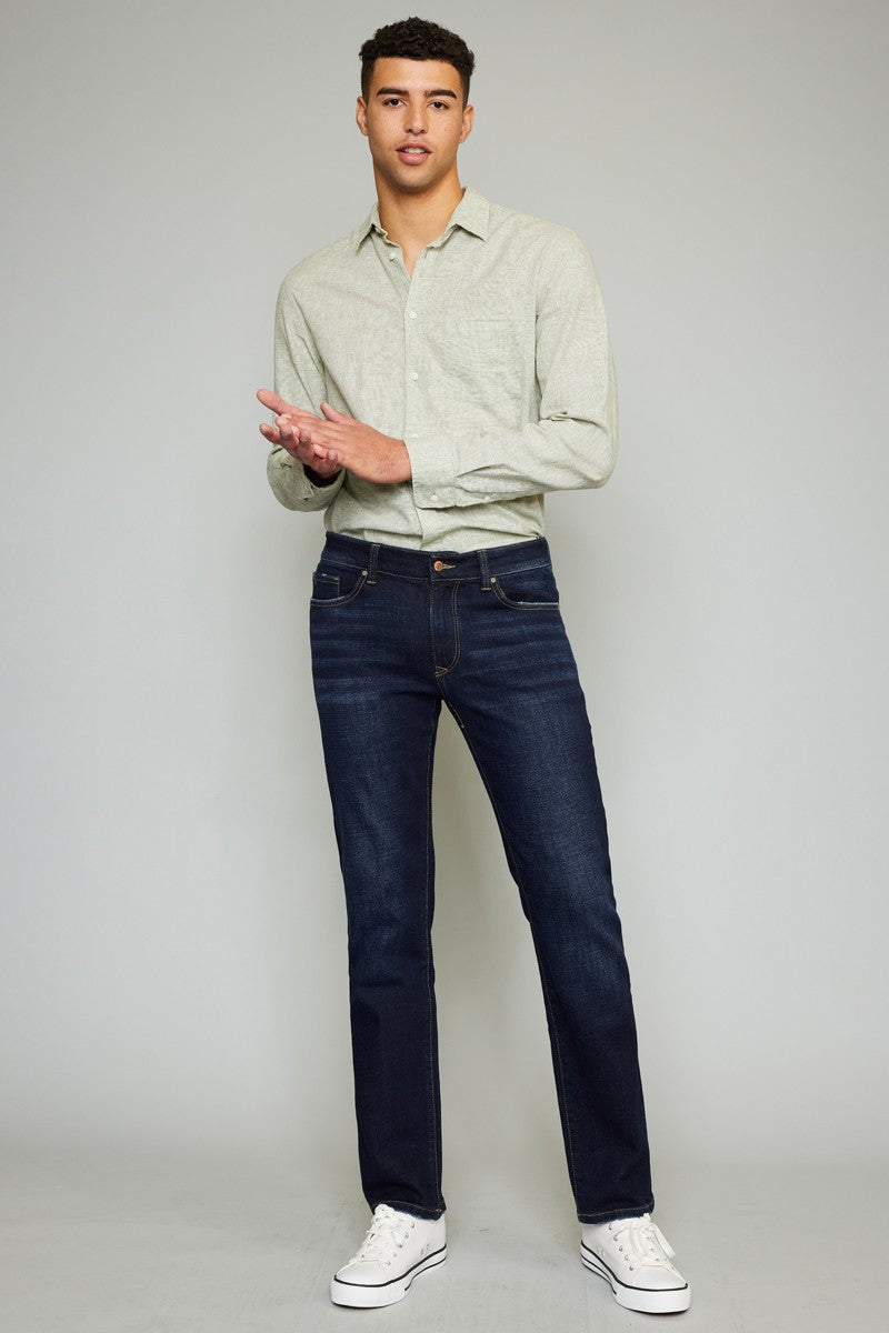 Mens Slim Straight Dark Jeans