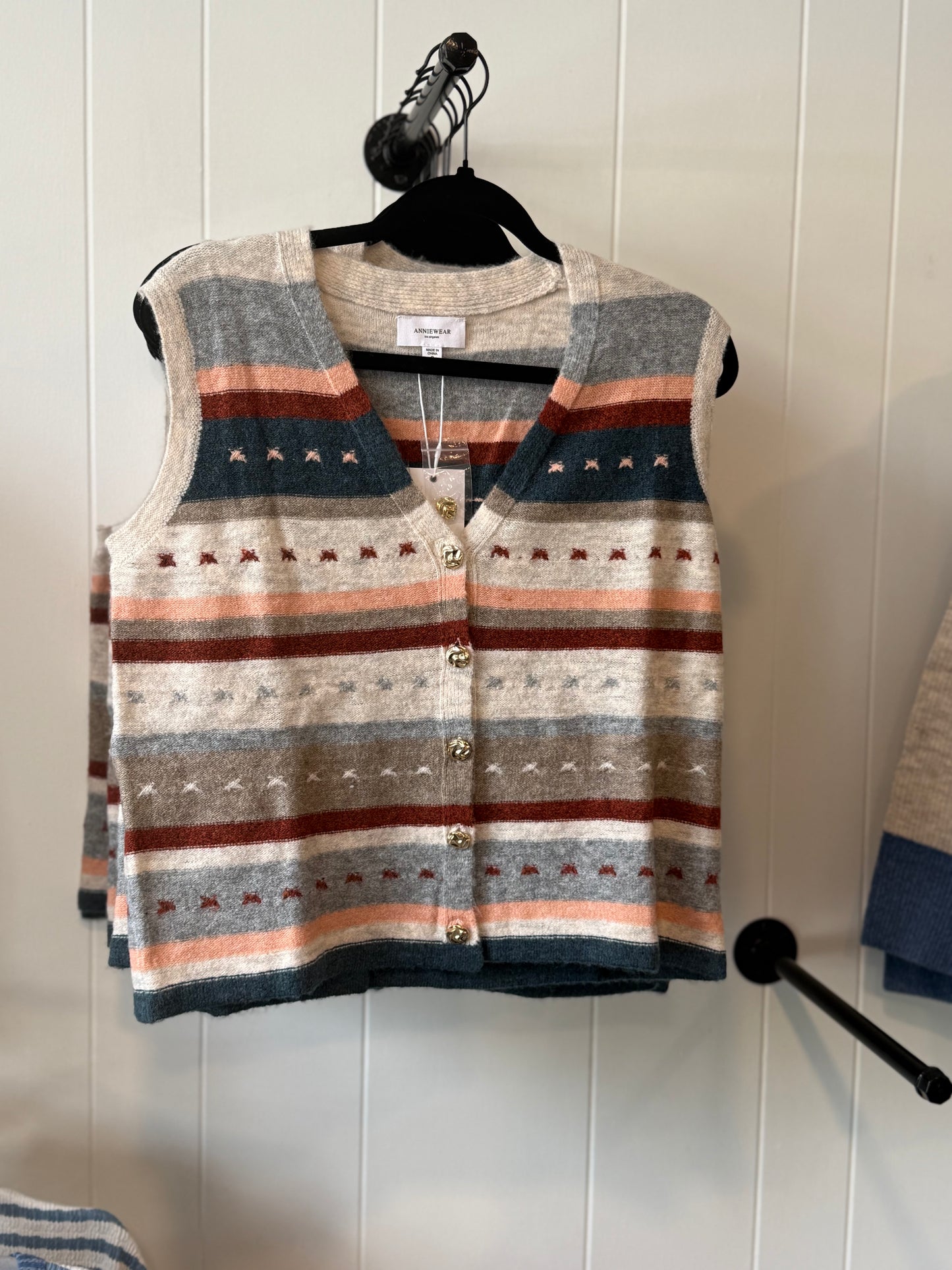 Multi Color Button Vest