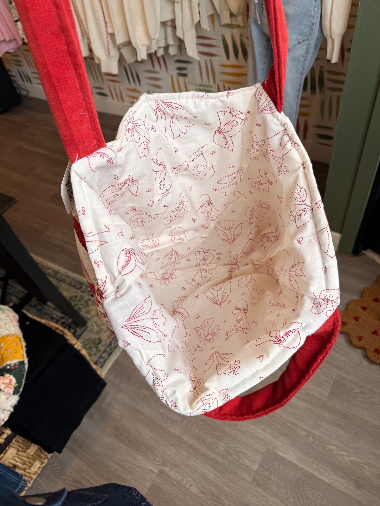 Red Heirloom Patchwork Tote
