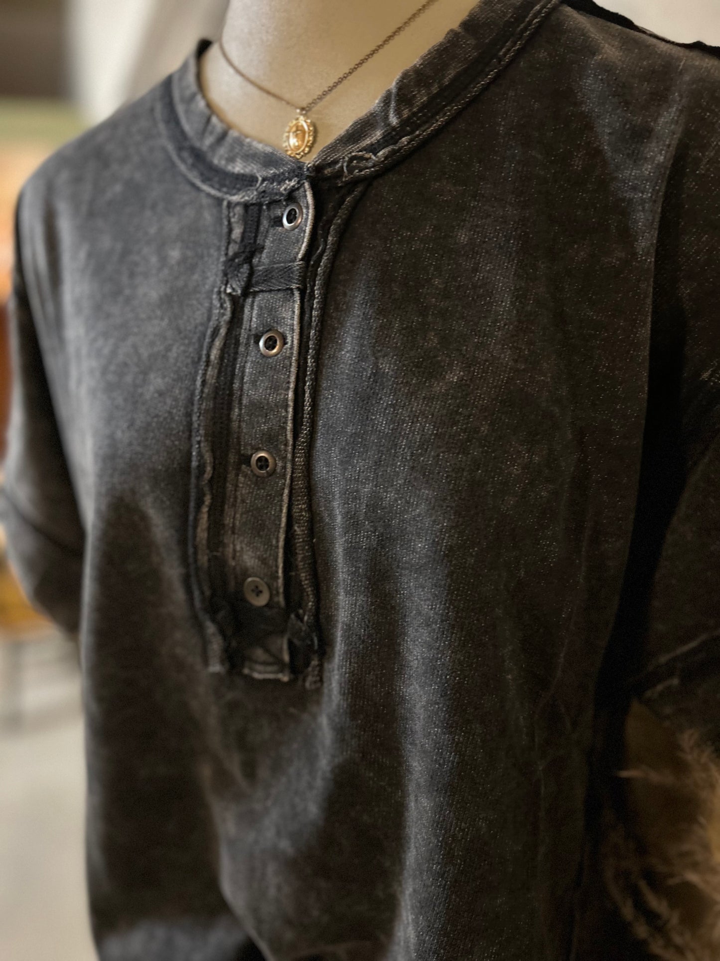 RAW Edge Scoop Neck Tee