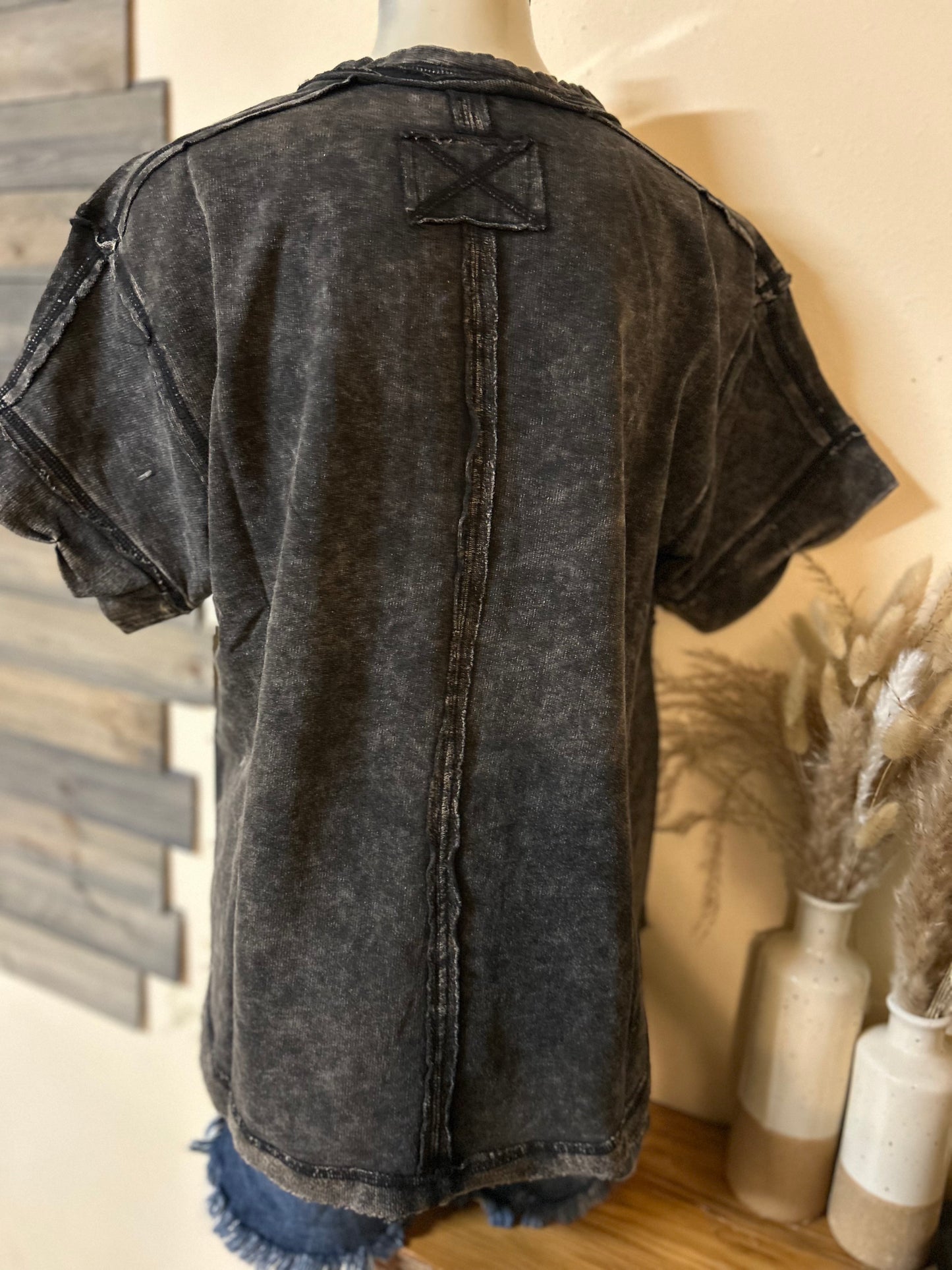 RAW Edge Scoop Neck Tee