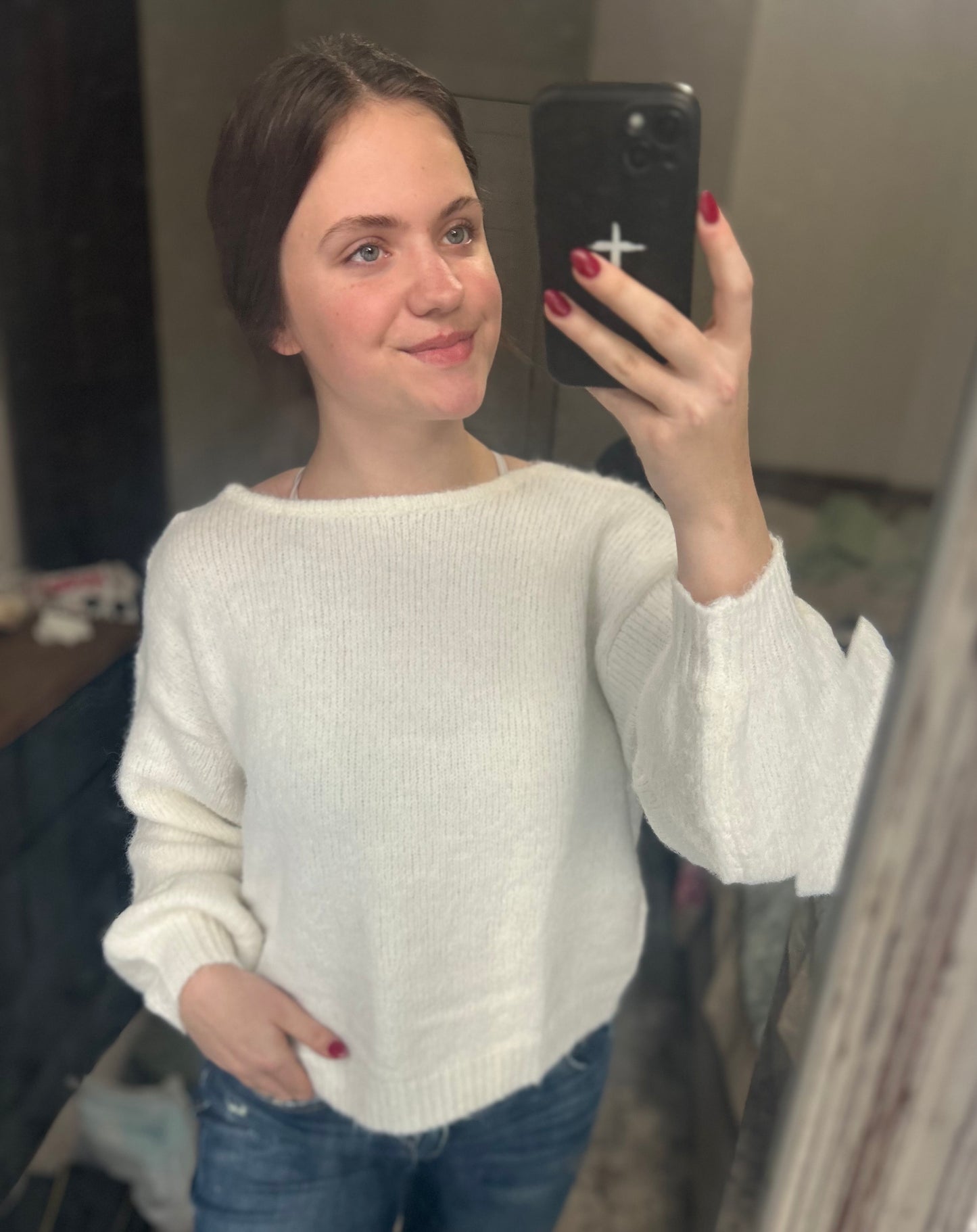 Satin Bow Sweater