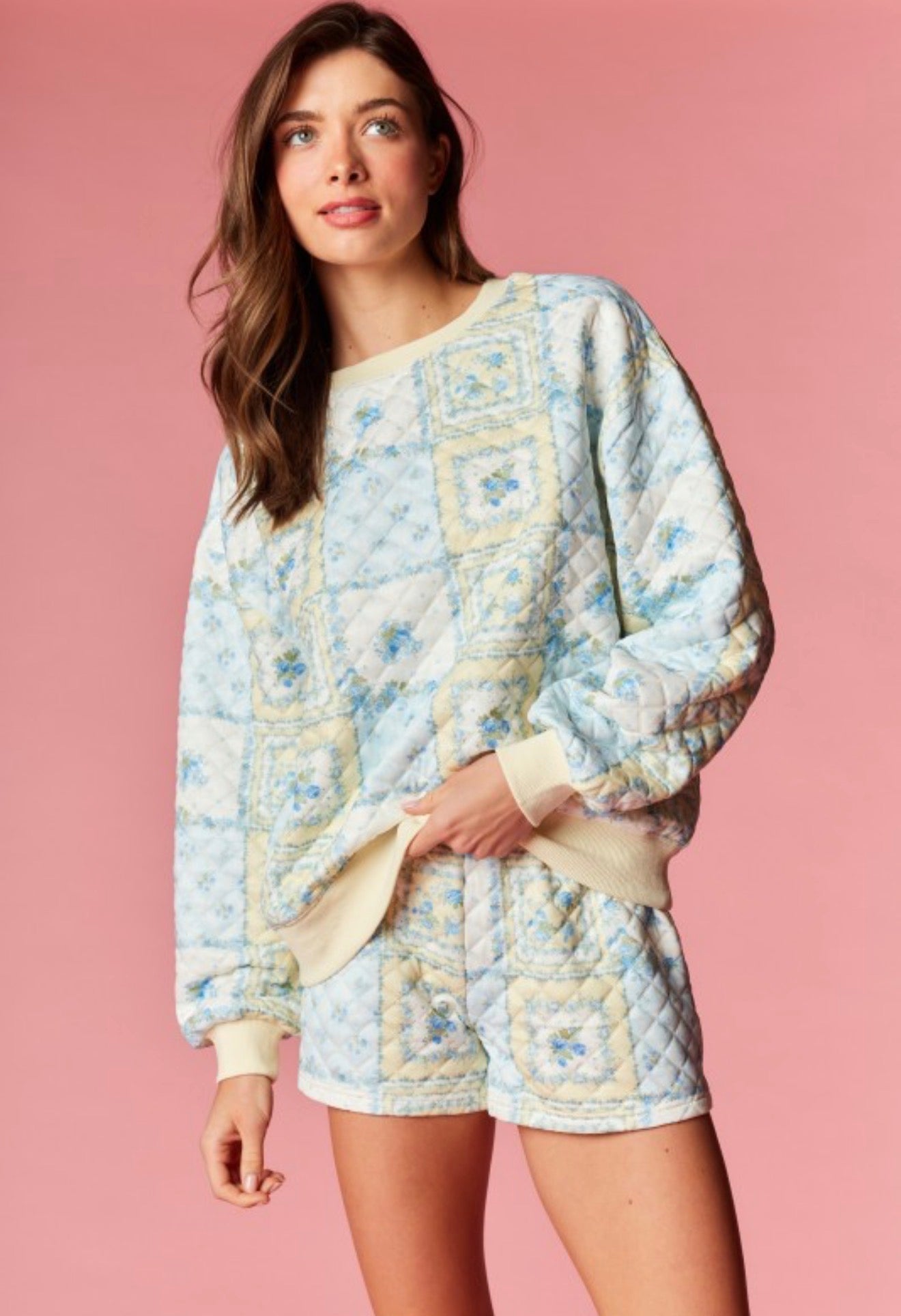 Patchwork Quilted Floral Lounge Set