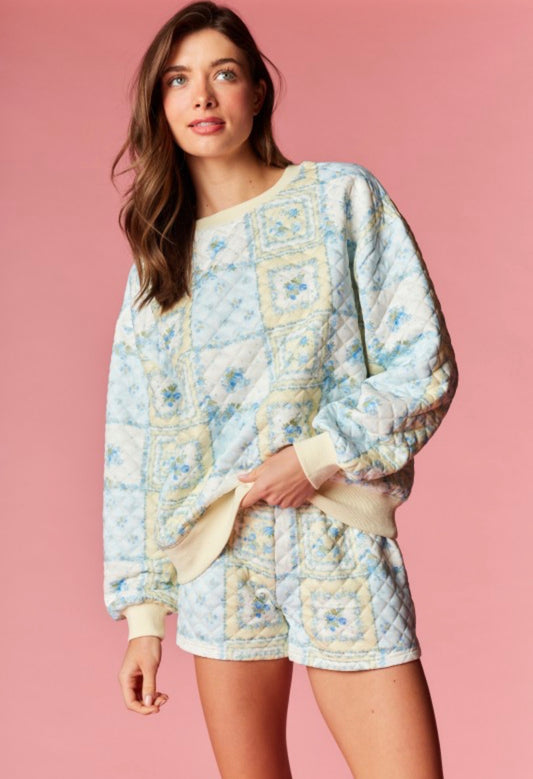 Patchwork Quilted Floral Lounge Set