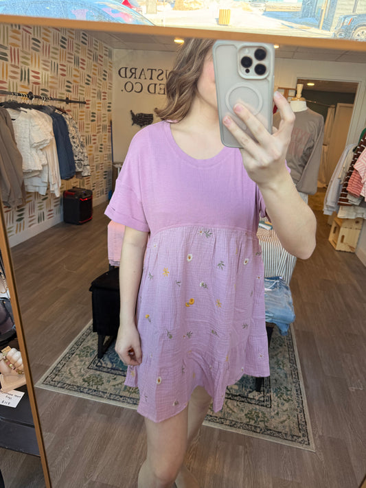 Mauve Floral Dress