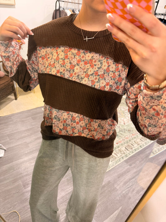 Solid and Floral Top