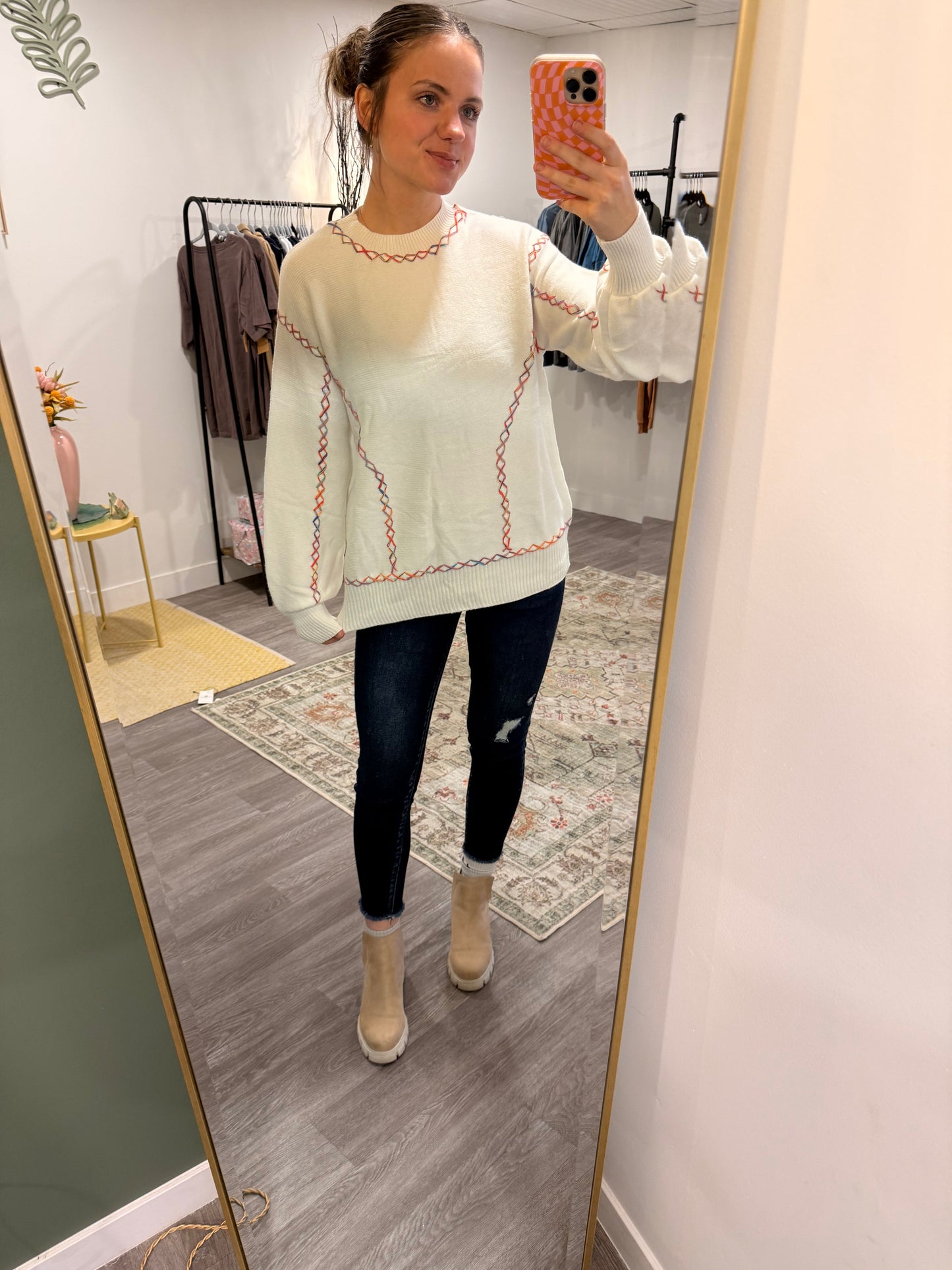 Coloring Stitching Sweater