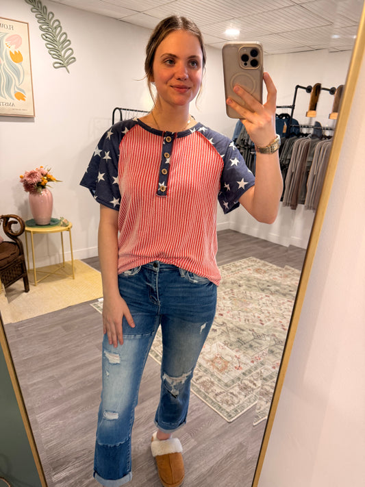 American Star Button Up Top