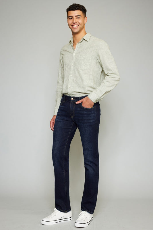 Mens Slim Straight Dark Jeans