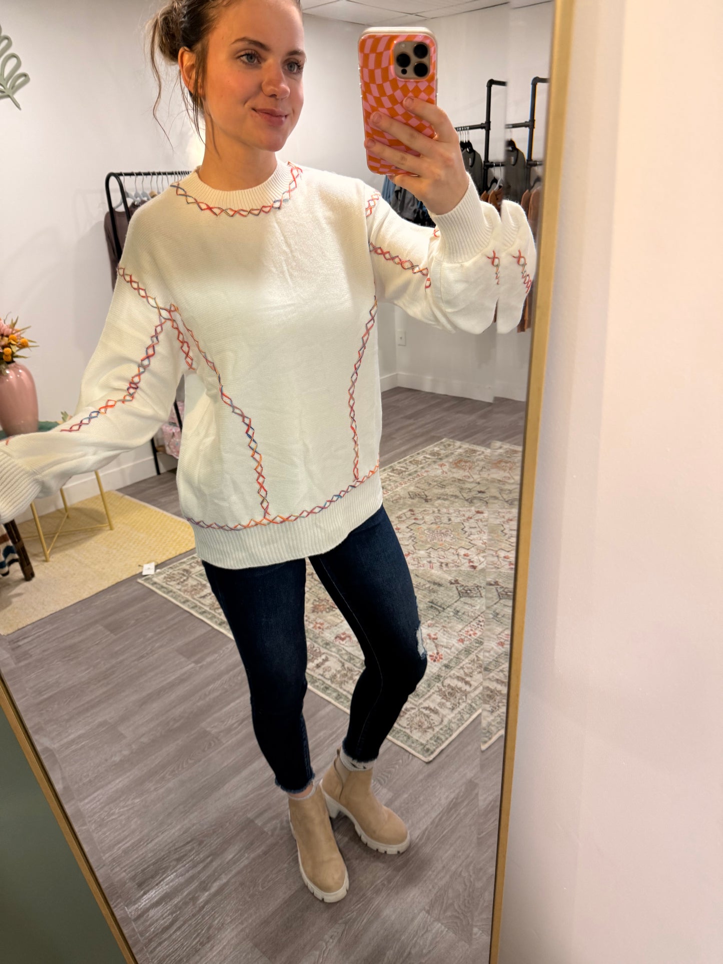 Coloring Stitching Sweater
