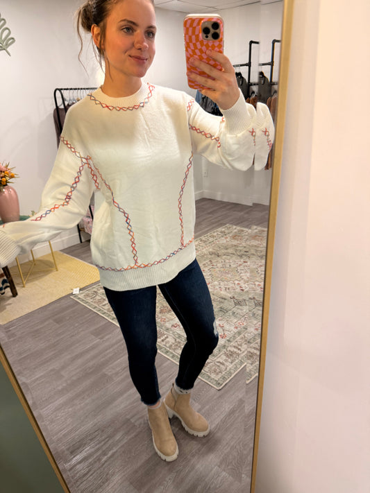 Coloring Stitching Sweater