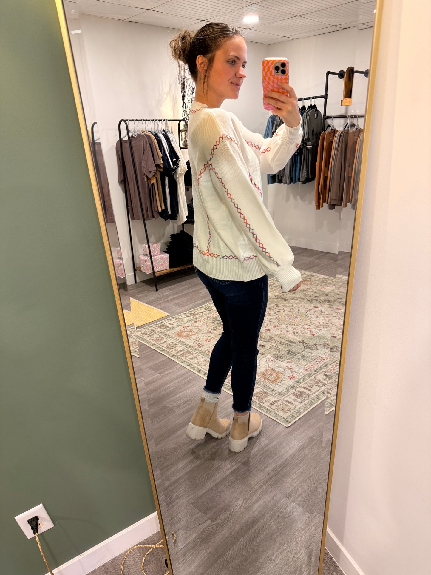Coloring Stitching Sweater