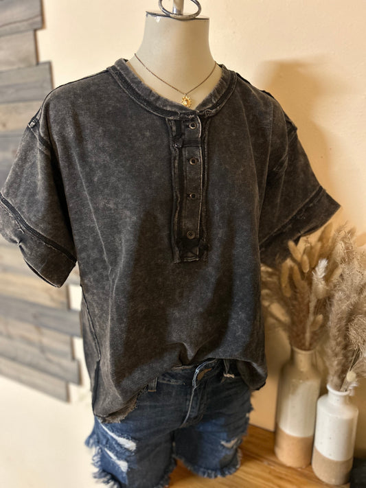 RAW Edge Scoop Neck Tee