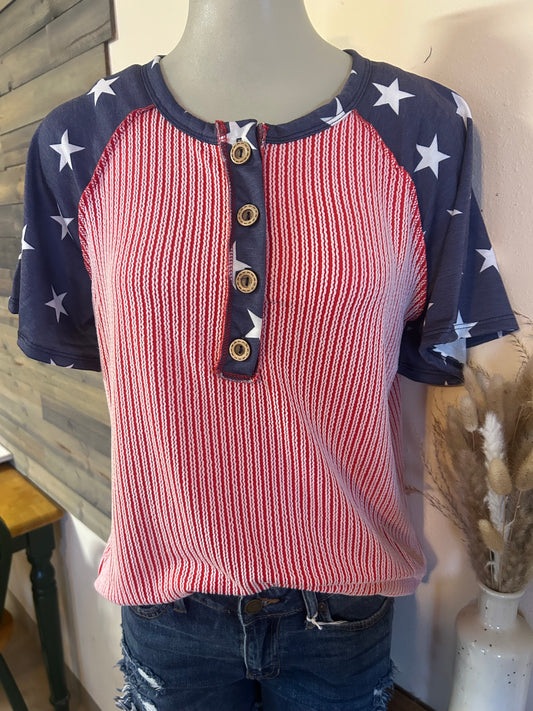 American Star Button Up Top