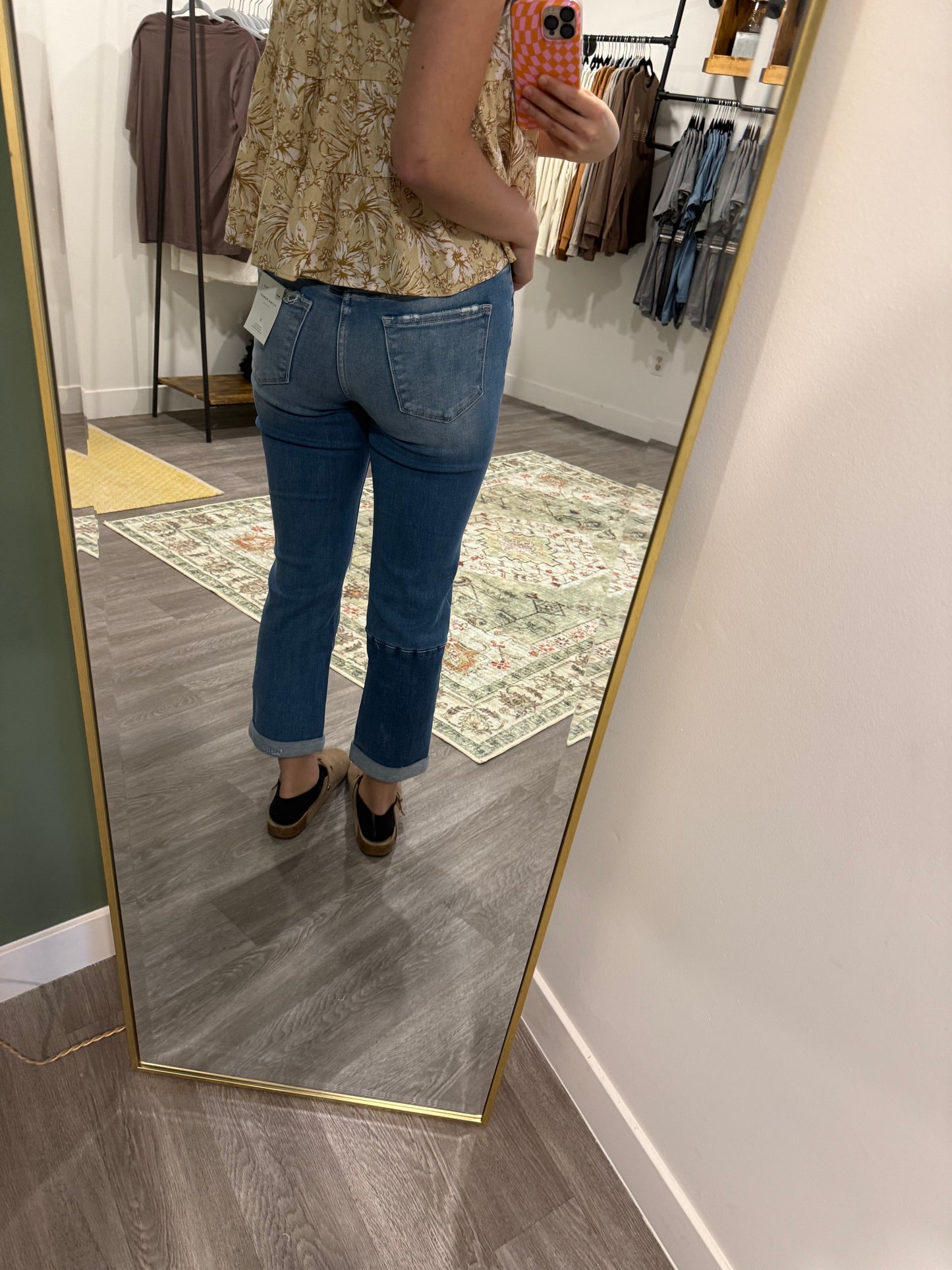 High Rise Cuffed Boyfriend Jeans