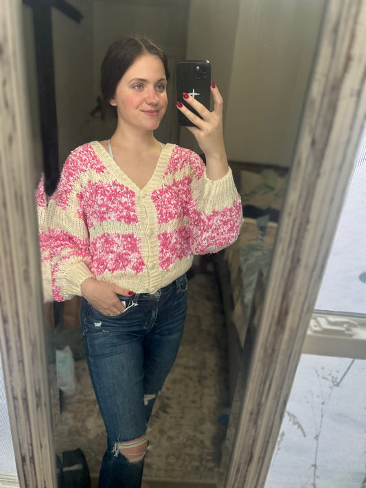 Fluffy Button Cardigan