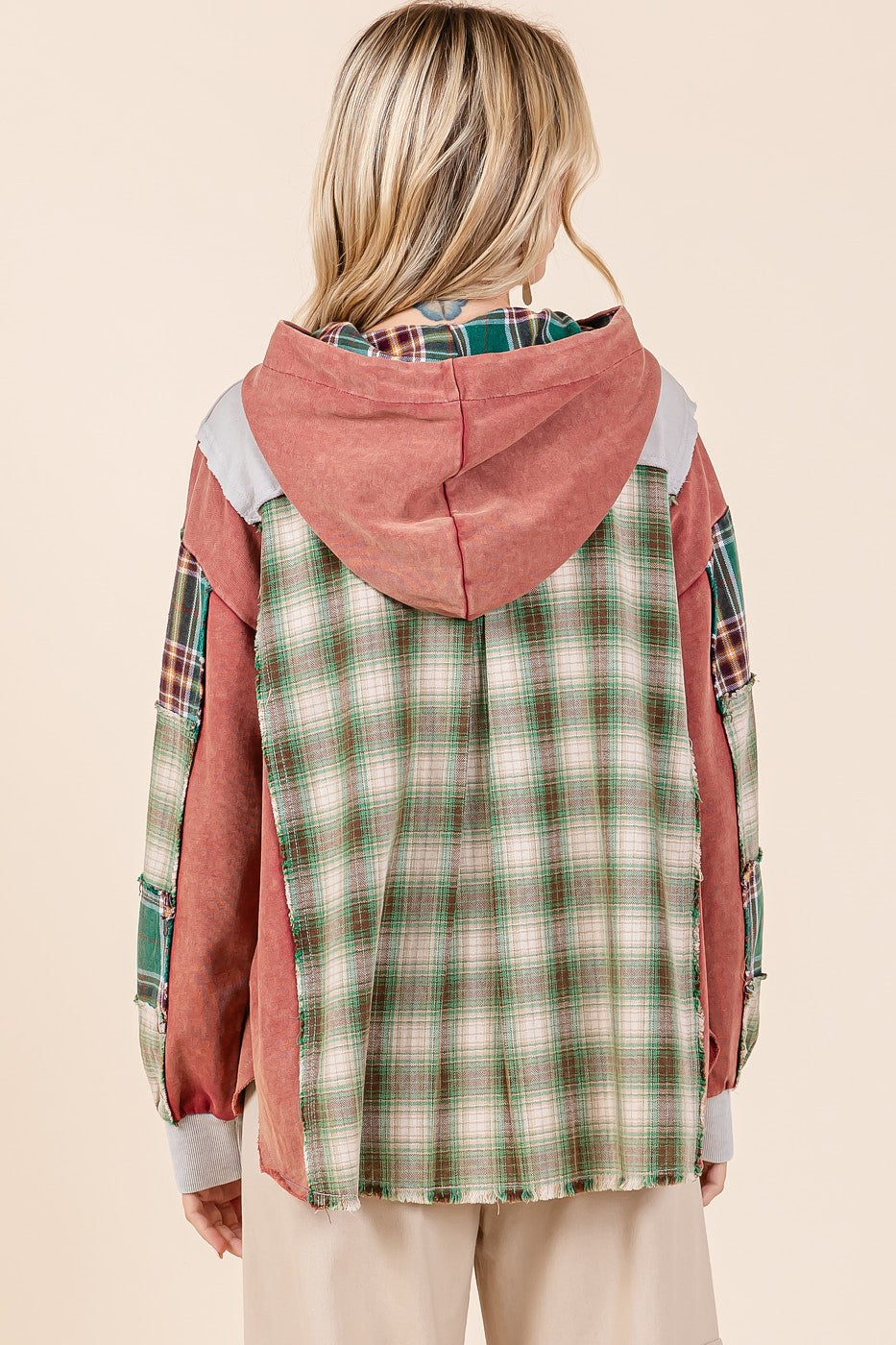Patchwork Loose Fit Hoodie