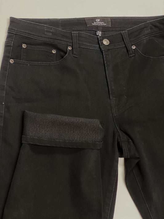 Black Mens Straight Jeans